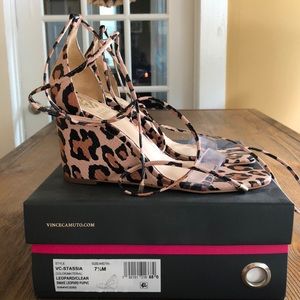 1 pair of Vince Camuto “Stassia” wedges.